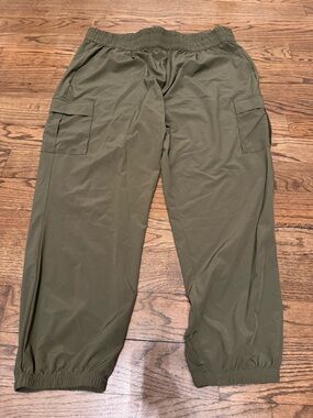 Serra Olive Green Cargo Jogger Pants XL 16-18 Stretch Lightweight Utility